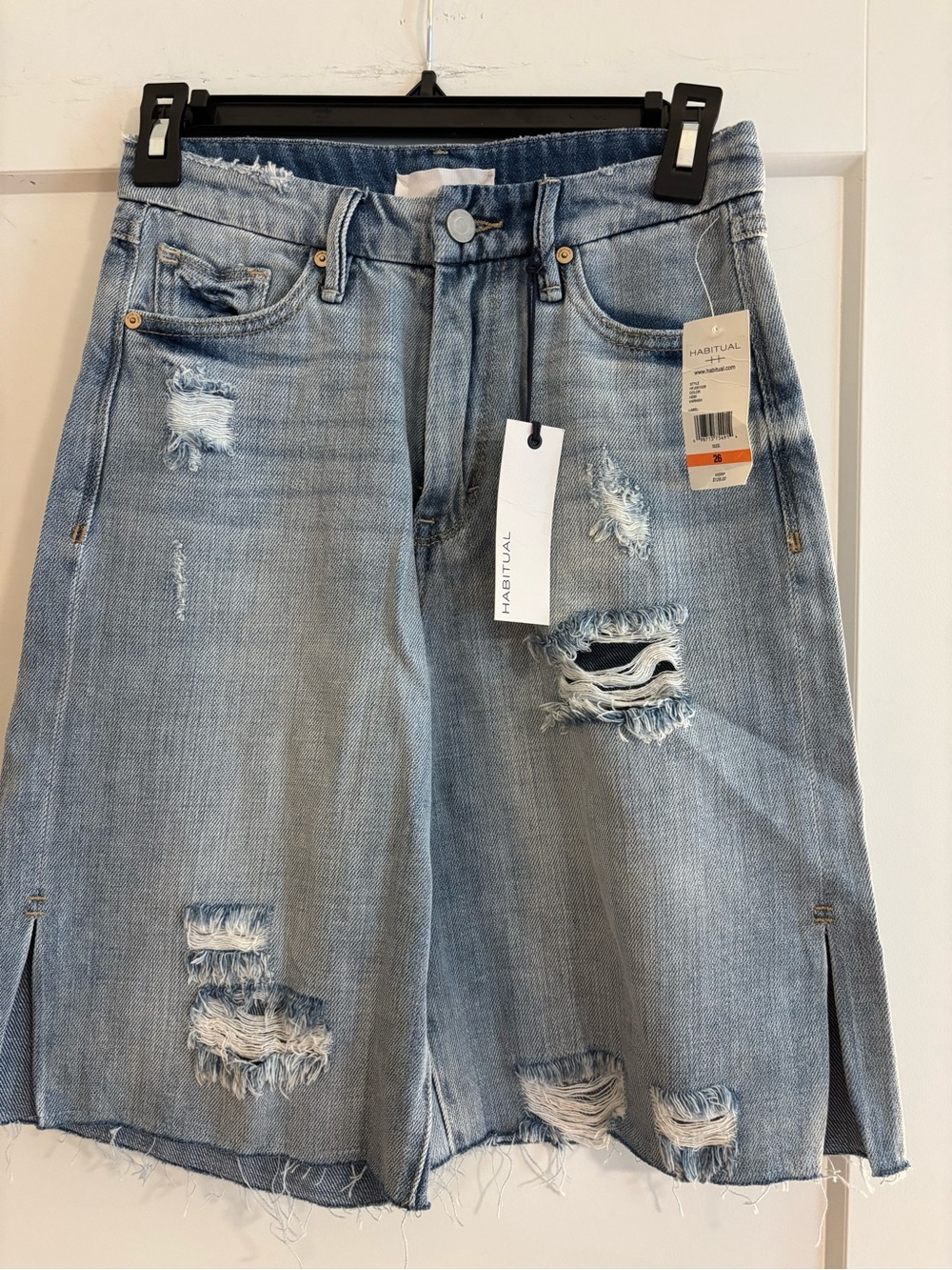Habitual Light Blue Distressed Straight-Leg Denim Jeans